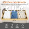 imageLifewit 160L Double Laundry Hamper with Lid Extra Large Bamboo Laundry Basket Dirty Clothes Hamper 2 Section Laundry Bin Organizer for Laundry Room Bedroom with 2 Removable Liners ampamp Bags BlackBeige