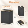 imageLifewit 160L Double Laundry Hamper with Lid Extra Large Bamboo Laundry Basket Dirty Clothes Hamper 2 Section Laundry Bin Organizer for Laundry Room Bedroom with 2 Removable Liners ampamp Bags BlackDark Gray