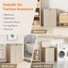 imageLifewit 165L Laundry Basket with Lid Large Laundry Hamper with Plastic Handles and Removable Bag Foldable Tall Dirty Clothes Hampers for Laundry for Laundry Room Bedroom Bathroom Dorm BeigeBeige