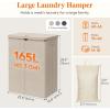 imageLifewit 165L Laundry Basket with Lid Large Laundry Hamper with Plastic Handles and Removable Bag Foldable Tall Dirty Clothes Hampers for Laundry for Laundry Room Bedroom Bathroom Dorm BeigeBeige