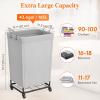 imageLifewit 165L Laundry Basket with Wheels Large Heavy Duty Commercial Rolling Laundry Hamper with Handles Tall Steel Frame Laundry Cart for Laundry Room Bedroom Hotel Home Dorm WhiteSliver Gray