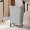imageLifewit 165L Laundry Basket with Wheels Large Heavy Duty Commercial Rolling Laundry Hamper with Handles Tall Steel Frame Laundry Cart for Laundry Room Bedroom Hotel Home Dorm WhiteSliver Gray