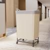 imageLifewit 165L Laundry Basket with Wheels Large Heavy Duty Commercial Rolling Laundry Hamper with Handles Tall Steel Frame Laundry Cart for Laundry Room Bedroom Hotel Home Dorm WhiteWhite