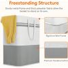 imageLifewit 2 Pack 80L Large Freestanding Laundry Hamper Collapsible Laundry Basket with Easy Carry Handles Waterproof Tall Clothes Hamper for Laundry Dorm Bedroom Bathroom GreyWhite2
