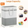imageLifewit 2 Pack 80L Large Freestanding Laundry Hamper Collapsible Laundry Basket with Easy Carry Handles Waterproof Tall Clothes Hamper for Laundry Dorm Bedroom Bathroom GreyWhite2