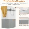 imageLifewit 2 Pack 80L Large Freestanding Laundry Hamper Collapsible Laundry Basket with Easy Carry Handles Waterproof Tall Clothes Hamper for Laundry Dorm Bedroom Bathroom GreyWhite3