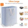 imageLifewit 2 Pack Laundry Hamper Large Collapsible Laundry Baskets Freestanding Waterproof Clothes Hamper with Easy Carry Handles in Laundry Room Bedroom Bathroom College Dorm for Adults Grey 2 x 80LGreyBlue
