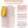 imageLifewit 2 Pack Laundry Hamper Large Collapsible Laundry Baskets Freestanding Waterproof Clothes Hamper with Easy Carry Handles in Laundry Room Bedroom Bathroom College Dorm for Adults Grey 2 x 80LPink