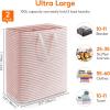 imageLifewit 2 Pack Laundry Hamper Large Collapsible Laundry Baskets Freestanding Waterproof Clothes Hamper with Easy Carry Handles in Laundry Room Bedroom Bathroom College Dorm for Adults Grey 2 x 80LGreyPink