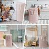 imageLifewit 2 Pack Laundry Hamper Large Collapsible Laundry Baskets Freestanding Waterproof Clothes Hamper with Easy Carry Handles in Laundry Room Bedroom Bathroom College Dorm for Adults Grey 2 x 80LPink