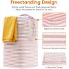 imageLifewit 2 Pack Laundry Hamper Large Collapsible Laundry Baskets Freestanding Waterproof Clothes Hamper with Easy Carry Handles in Laundry Room Bedroom Bathroom College Dorm for Adults Grey 2 x 80LPink