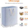 imageLifewit 2 Pack Laundry Hamper Large Collapsible Laundry Baskets Freestanding Waterproof Clothes Hamper with Easy Carry Handles in Laundry Room Bedroom Bathroom College Dorm for Adults Grey 2 x 80LBlue