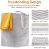 imageLifewit 2 Pack Laundry Hamper Large Collapsible Laundry Baskets Freestanding Waterproof Clothes Hamper with Easy Carry Handles in Laundry Room Bedroom Bathroom College Dorm for Adults Grey 2 x 80LGrey