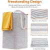 imageLifewit 2 Pack Laundry Hamper Large Collapsible Laundry Baskets Freestanding Waterproof Clothes Hamper with Easy Carry Handles in Laundry Room Bedroom Bathroom College Dorm for Adults Grey 2 x 80LGrey