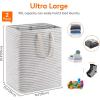 imageLifewit 2 Pack Laundry Hamper Large Collapsible Laundry Baskets Freestanding Waterproof Clothes Hamper with Easy Carry Handles in Laundry Room Bedroom Bathroom College Dorm for Adults Grey 2 x 80LGrey