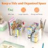 imageLifewit 2Pack Plastic Divided Caddy Organizer with Handle Portable Art Supply Storage Organizer for Craft Supplies Cosmetics Holds Pencil Crayon Brushes Hair Product Dorm Shower Caddy ClearClear