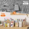 imageLifewit 2Pack Plastic Divided Caddy Organizer with Handle Portable Art Supply Storage Organizer for Craft Supplies Cosmetics Holds Pencil Crayon Brushes Hair Product Dorm Shower Caddy ClearClear