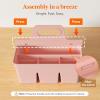 imageLifewit 2Pack Plastic Divided Caddy Organizer with Handle Portable Art Supply Storage Organizer for Craft Supplies Cosmetics Holds Pencil Crayon Brushes Hair Product Dorm Shower Caddy ClearPink