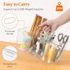 imageLifewit 2Pack Plastic Divided Caddy Organizer with Handle Portable Art Supply Storage Organizer for Craft Supplies Cosmetics Holds Pencil Crayon Brushes Hair Product Dorm Shower Caddy ClearClear