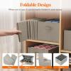 imageLifewit 3 Pack Clothes Organizer 6 Grids Closet Jean Storage Bins with Handles and Support Boards Foldable Drawer Organizer for Sweater Pants Tshirt Dress Grey Size 165x106x714