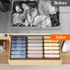 imageLifewit 3 Pack Clothes Organizer 6 Grids Closet Jean Storage Bins with Handles and Support Boards Foldable Drawer Organizer for Sweater Pants Tshirt Dress Grey Size 165x106x714