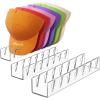imageLifewit 3 Pack Hat Organizer for Baseball Caps Hat Storage Rack for 21 Ball Caps Hat Stand Shelf for Trucker Hat and Golf Cap in Closet Bedroom Dresser ClearClear