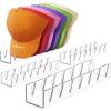 imageLifewit 3 Pack Hat Organizer for Baseball Caps Hat Storage Rack for 21 Ball Caps Hat Stand Shelf for Trucker Hat and Golf Cap in Closet Bedroom Dresser ClearClear