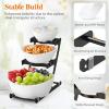 imageLifewit 3 Tier Plastic Serving Bowls with Metal Stand Chips and Dip Serving Tray Set for Entertaining Party CrackProof Serving Platters for FruitSaladSnackDessert AppetizerCandy GoldBlack