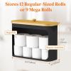imageLifewit 30L Toilet Paper Storage Holder for 12 to 16 Rolls Free Standing Toilet Paper Basket Stand with Bamboo Lid Collapsible Fabric Bathroom Organizer Box for Mega Rolls Large WhiteBlack