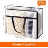 imageLifewit 4 Pack Clear Clothes Storage Bags 40L Plastic Blanket Storage Bag Vinyl Foldable Moving Bags with Zipper Closet Organizers and Storage Containers for Bedding Duvet Comforter3