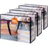 imageLifewit 4 Pack Clear Clothes Storage Bags 40L Plastic Blanket Storage Bag Vinyl Foldable Moving Bags with Zipper Closet Organizers and Storage Containers for Bedding Duvet Comforter3
