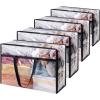 imageLifewit 4 Pack Clear Clothes Storage Bags 40L Plastic Blanket Storage Bag Vinyl Foldable Moving Bags with Zipper Closet Organizers and Storage Containers for Bedding Duvet Comforter4
