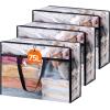 imageLifewit 4 Pack Clear Clothes Storage Bags 40L Plastic Blanket Storage Bag Vinyl Foldable Moving Bags with Zipper Closet Organizers and Storage Containers for Bedding Duvet Comforter3