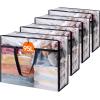 imageLifewit 4 Pack Clear Clothes Storage Bags 40L Plastic Blanket Storage Bag Vinyl Foldable Moving Bags with Zipper Closet Organizers and Storage Containers for Bedding Duvet Comforter4