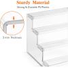 imageLifewit 4 Tier Clear Display Riser Stand Toolfree Assembly Plastic Organizers for Figures Cupcake Perfume Dessert Desktop Display Stand for Organize and Decoration 9 Inch 1Pack9inch 1 pack