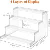 imageLifewit 4 Tier Clear Display Riser Stand Toolfree Assembly Plastic Organizers for Figures Cupcake Perfume Dessert Desktop Display Stand for Organize and Decoration 9 Inch 1Pack12inch 3 pack