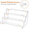 imageLifewit 4 Tier Clear Display Riser Stand Toolfree Assembly Plastic Organizers for Figures Cupcake Perfume Dessert Desktop Display Stand for Organize and Decoration 9 Inch 1Pack9inch 2 pack