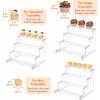 imageLifewit 4 Tier Clear Display Riser Stand Toolfree Assembly Plastic Organizers for Figures Cupcake Perfume Dessert Desktop Display Stand for Organize and Decoration 9 Inch 1Pack12inch 1 pack