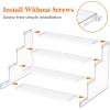 imageLifewit 4 Tier Clear Display Riser Stand Toolfree Assembly Plastic Organizers for Figures Cupcake Perfume Dessert Desktop Display Stand for Organize and Decoration 9 Inch 1Pack12inch 1 pack