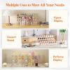 imageLifewit 4 Tier Clear Display Riser Stand Toolfree Assembly Plastic Organizers for Figures Cupcake Perfume Dessert Desktop Display Stand for Organize and Decoration 9 Inch 1Pack12inch 3 pack