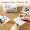 imageLifewit 4x6 Photo Storage Box 20 pcs Inner Photo Case with Lids Clear Photo Organizers with 1 Sheet Label Sticker Plastic Craft Storage Box for Seeds Sticker Cards Pictures Stamps Office SuppliesClear