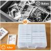 imageLifewit 4x6 Photo Storage Box 20 pcs Inner Photo Case with Lids Clear Photo Organizers with 1 Sheet Label Sticker Plastic Craft Storage Box for Seeds Sticker Cards Pictures Stamps Office SuppliesClear
