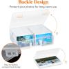 imageLifewit 4x6 Photo Storage Box 20 pcs Inner Photo Case with Lids Clear Photo Organizers with 1 Sheet Label Sticker Plastic Craft Storage Box for Seeds Sticker Cards Pictures Stamps Office SuppliesClear