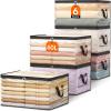 imageLifewit 6 Pack Clear Clothes Storage Bags 60L Plastic Blanket Vinyl Foldable Moving Bags with Zipper Closet Organizers and Storage Containers for Bedding Duvet Pillow6