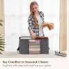 imageLifewit 6 Pack Clothes Storage Bag Foldable Storage Bin Closet Organizer with Reinforced Handle Sturdy Fabric Blanket Storage with Clear Window Storage Containers for Clothing Bedding GrayGray