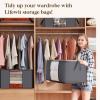 imageLifewit 6 Pack Clothes Storage Bag Foldable Storage Bin Closet Organizer with Reinforced Handle Sturdy Fabric Blanket Storage with Clear Window Storage Containers for Clothing Bedding GrayGray