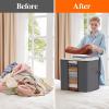 imageLifewit 6 Pack Clothes Storage Bag Foldable Storage Bin Closet Organizer with Reinforced Handle Sturdy Fabric Blanket Storage with Clear Window Storage Containers for Clothing Bedding GrayGray