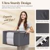 imageLifewit 6 Pack Clothes Storage Bag Foldable Storage Bin Closet Organizer with Reinforced Handle Sturdy Fabric Blanket Storage with Clear Window Storage Containers for Clothing Bedding GrayGray