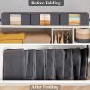 imageLifewit 6 Pack Clothes Storage Bag Foldable Storage Bin Closet Organizer with Reinforced Handle Sturdy Fabric Blanket Storage with Clear Window Storage Containers for Clothing Bedding GrayGray