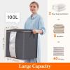 imageLifewit 6 Pack Clothes Storage Bag Foldable Storage Bin Closet Organizer with Reinforced Handle Sturdy Fabric Blanket Storage with Clear Window Storage Containers for Clothing Bedding GrayGray
